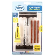 Комплект для ремонта бескамерных шин 6 предметов (3 рем. вставки+клей+инструмент) (шиномонтаж)