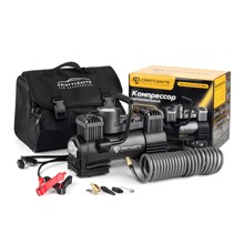 Компрессор 80 л/мин Duo са-800 mercury двухпоршневой с фонарем, 300 Вт, 3 метра длина кабеля