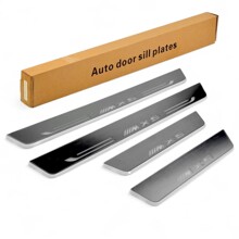 Накладки внутренних порогов с неоновой подсветкой, для BMW X5 2017г., цвет синий, 4 шт.