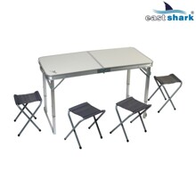 Набор алюминиевый стол + 4 стула 114*57 см усиленный