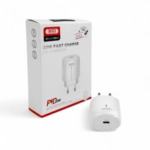 Телефонное сетевое сзу type-c (qc+pd) индикатор, 20 W, цвет белый