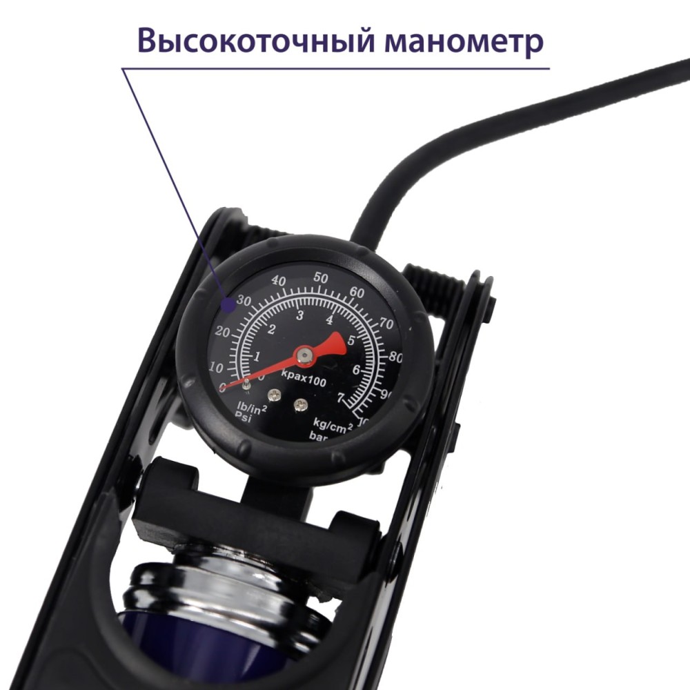 Насос ножной с манометром одноцилиндровый GY-F1C Насос ножной с манометром одноцилиндровый GY-F1C