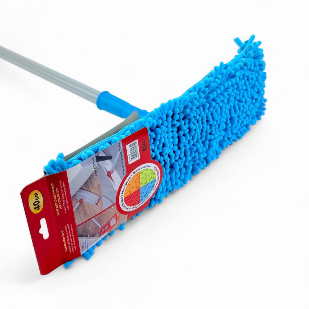 Швабра для пола насадка голубая микрофибра лапша, телескопическая ручка 120 см Швабра для пола насадка голубая микрофибра лапша, телескопическая ручка 120 см