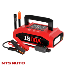 Пусковое устройство с компрессором 12V 12000mAh 1500A, с фонариком скорость накачивания 25 л в минуту максимальный объем бензинового двигателя 6 литров, а дизельного до 4,5 литров