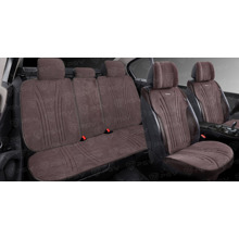 Комплект накидок на весь салон TORNADO PLUS, материал алькантара, цвет темно-коричневый, строчка темно-коричневая, кант темно-коричневый