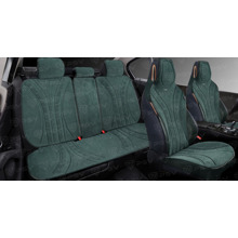 Комплект накидок на весь салон URAGAN PLUS, материал алькантара, цвет зеленый, строчка зеленая, кант зеленый