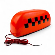 Такси - шашка на магните 12 V оранжевая, ширина 26 см маленькая