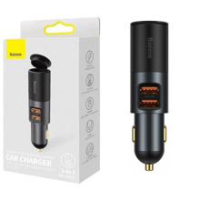 Телефонное азу 1 usb / 1 type-c, прикуриватель, 120 W, 3 A, цвет серый