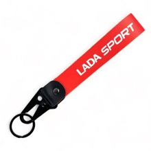 Брелок лента карабин Lada sport красный