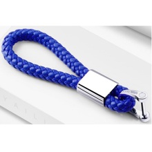 Брелок плетеный с карабином большой, цвет синий (dp-254)
