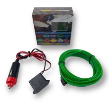 Неоновая нить для подсветки салона зеленая 3 метра