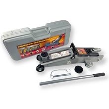 Домкрат гидравлический подкатной 3 т 135 - 385 мм, с фиксатором, в кейсе