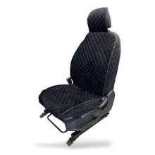 Накидка на весь салон берта plus, ткань велюр, закрытые бока, цвет черный, строчка черная, кант черный