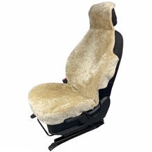 Накидка на переднее сиденье FRONT ALPACA L из натуральной высококачественной овчины без подклады, цвет слоновая кость, с закрытыми боками