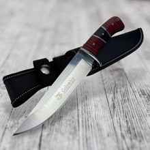 Нож охотничий, деревянная рукоятка, коричневый