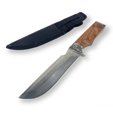 Нож охотничий, деревянная рукоятка, коричневый (охотник)