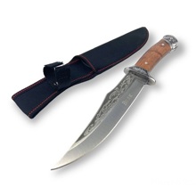 Нож охотничий, деревянная рукоятка, коричневый (охотник)