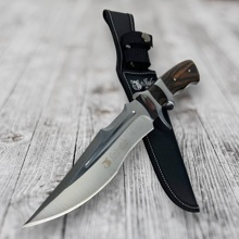 Нож охотничий, деревянная рукоятка, коричневый (охотник)