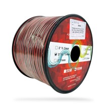 Провод акустический 2*0,75 мм 100 м, Алюминий/медь, цвет черный - красный