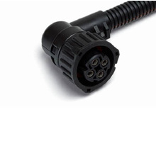 Колодка байонет угловая сцб-4р, 4-х контактная, герметичная, к датчику спидометра камаз, маз, зил, паз, краз, урал, к датчику уровня пола и др., с проводами, в гофре