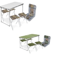 Стол складной малый + 4 стула, размер 450/610*1020*500, цвет в ассортименте