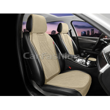 Накидки на передние сиденья 2D COLT FRONT, материал замша + экоКожа, цвет бежевый, строчка бежевая, кант бежевый
