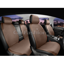 Комплект накидок на весь салон PLUS 2D SLEEK, материал полиэстер + экоКожа, цвет коричневый, строчка коричневая, кант коричневый