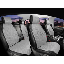 Комплект накидок на весь салон PLUS 2D SLEEK, материал полиэстер + экоКожа, цвет серый, строчка серая, кант черный