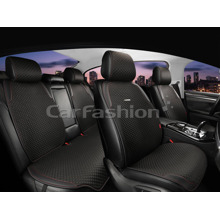 Комплект накидок на весь салон PLUS 2D SLEEK, материал полиэстер + экоКожа, цвет черный, строчка красная, кант черный