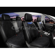Комплект накидок на весь салон PLUS 2D TRIO, материал замша + экоКожа, цвет черный/синий/синий/черный