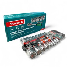 Набор головок 6-ти гр с трещеткой 1/2 из 20 предметов 8-32 мм