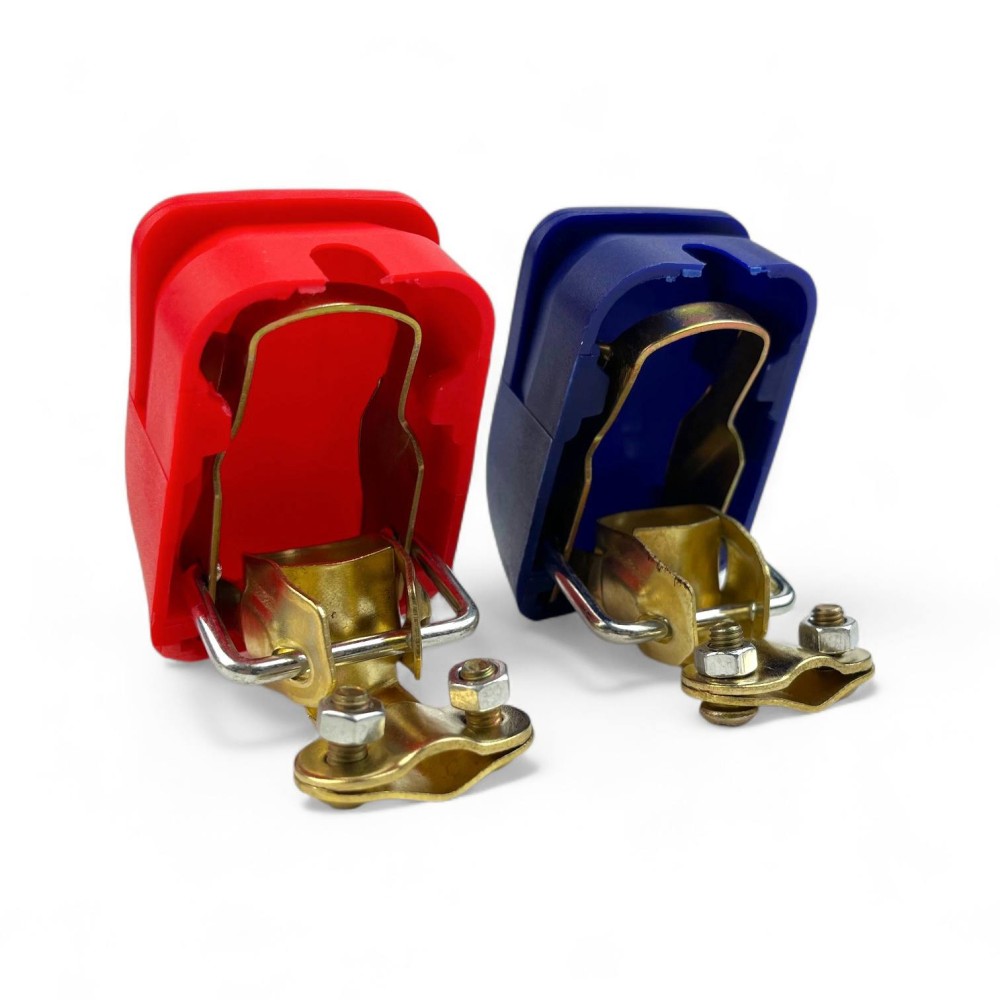 Клемма акб 2шт. в блистере с крышкой, устойчивые к окислению, для стандартных клемм Клемма акб 2шт. в блистере с крышкой, устойчивые к окислению, для стандартных клемм