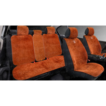 Комплект накидок на весь салон LEN SNEG PLUS, материал лен, цвет оранжевый, строчка коричневая, кант оранжевый