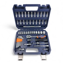 Набор головок торцевых 49 предметов 1/4 шестигранные в кейсе
