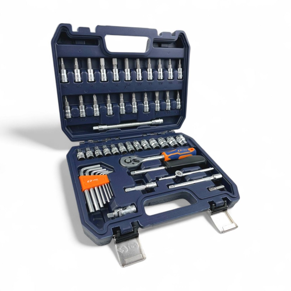 Набор головок торцевых 49 предметов 1/4 шестигранные в кейсе Набор головок торцевых 49 предметов 1/4 шестигранные в кейсе