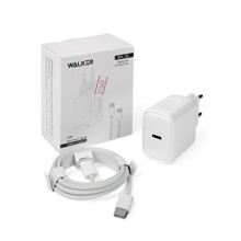 Телефонное сетевое зу type-c 2в1, 3A,25 Вт, поддержка PD, + кабель TYPE-C, цвет белый