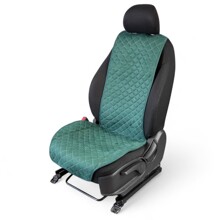 Накидки на передние сиденья FRONT MAX L, ткань алькантара (Италия), широкая модель, цвет зеленый, строчка зеленый, кант зеленый