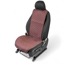 Накидки на передние сиденья FRONT MAX M, ткань алькантара (Италия), грушевидная модель, цвет шоколадный, строчка шоколадная, кант шоколадный