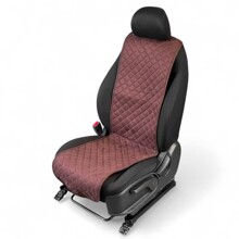 Накидки на передние сиденья FRONT MAX S, ткань алькантара (Италия), узкая модель, цвет шоколад, строчка шоколадная, кант шоколадный