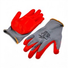 Перчатки х/б облив next серо-оранж.