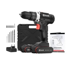 Дрель-шуруповерт ударная, щеточная, 18V 40Hm, в кейсе с битами, 2 акб