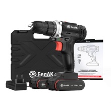 Дрель-шуруповерт, щеточная, 18V 40Hm, в кейсе, 2 акб