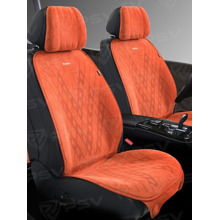 Накидки на передние сиденья FRONT ATOM 2, алькантара, цвет оранжевый