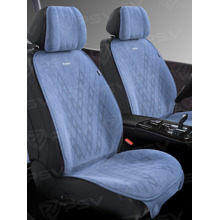 Накидки на передние сиденья FRONT ATOM 2, алькантара, цвет синий