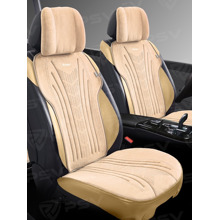 Накидки на передние сиденья TORNADO 2 FRONT, материал алькантара, цвет бежевый, строчка бежевый, кант бежевый
