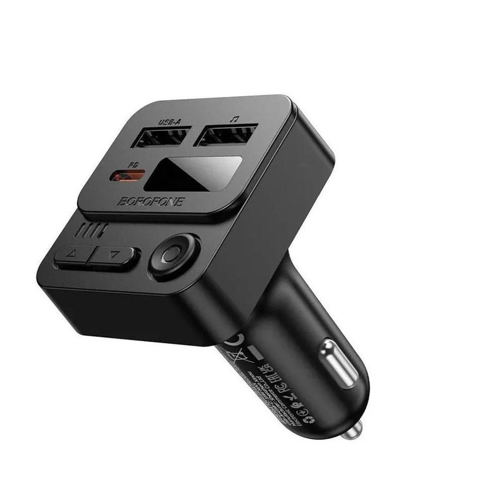FM-Модулятор Bluetooth + 2 USB(3A) +1 Type-C(3A), подсветка, TF-card, в прикуриватель цвет черный FM-Модулятор Bluetooth + 2 USB(3A) +1 Type-C(3A), подсветка, TF-card, в прикуриватель цвет черный
