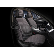 Накидки на передние сиденья ICEBERG FRONT, искусственный шелк, цвет серый/черный/т.серый