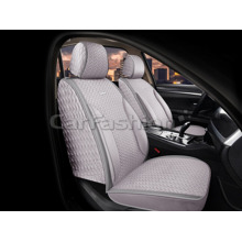 Накидки на передние сиденья FRONT SHEVRON, Велюр + ЭкоКожа, цвет серый/серый/т.серый/т.серый