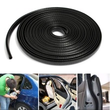 Защита кромки дверей автомобиля с металлической вставкой, черный (5метров)