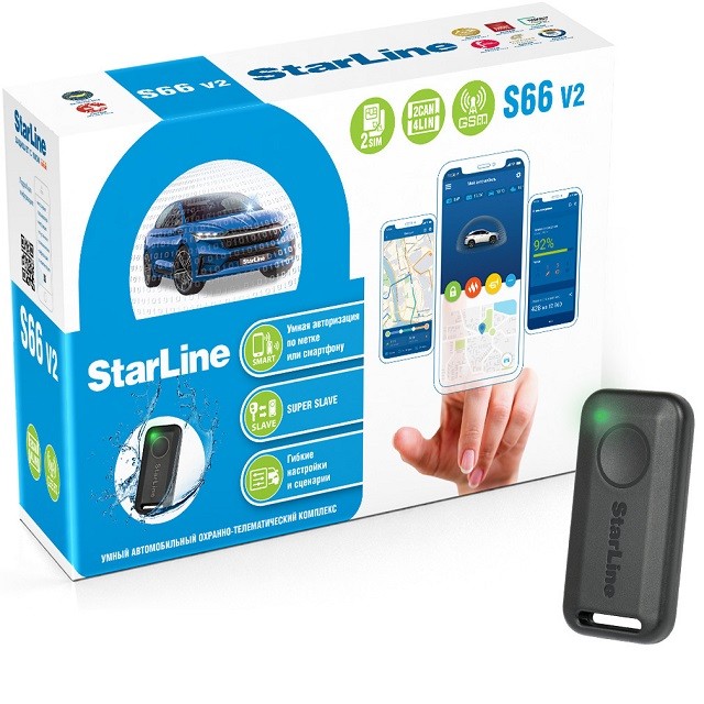 Автосигнализация StarLine S66 v2 BT 2 CAN+4LIN 2SIM GSM Автосигнализация StarLine S66 v2 BT 2 CAN+4LIN 2SIM GSM